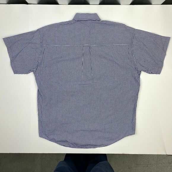 Chaps Shirt Mens Large Blue Plaid Ralph Lauren Button-Up Business Casual‎ Camp - Picture 3 of 10